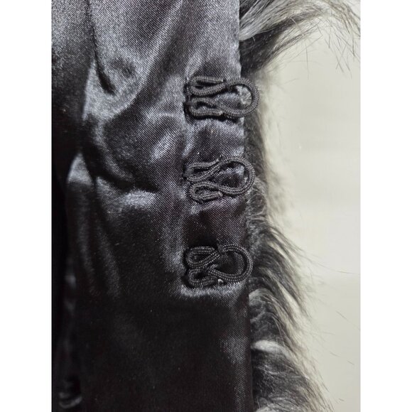 RXB Vest Black Faux Fur Sweater High Neck Long Tunic Style  Women's Medium - Picture 6 of 11